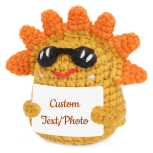 Personalized Crochet Sunshine Desk Decor with Message Card