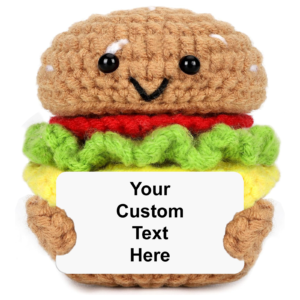 Personalized Crochet Burger with Message Card