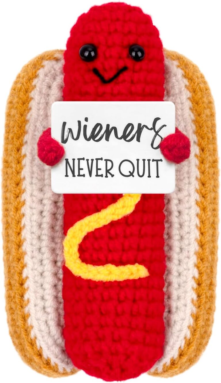 Personalized Crochet Hot Dog with Message Card