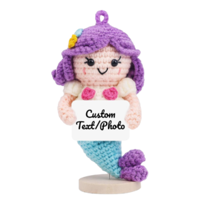 Personalized Crochet Mermaid with Photo Card