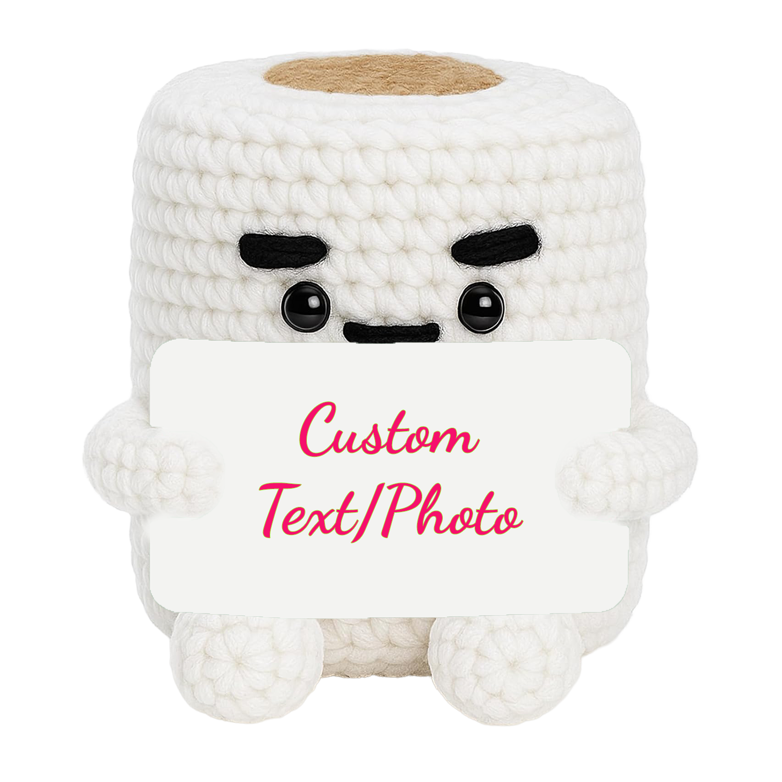 Personalized Funny Crochet Toilet Paper Roll with Custom Message Card – Novelty Desk Gift | Xyluria