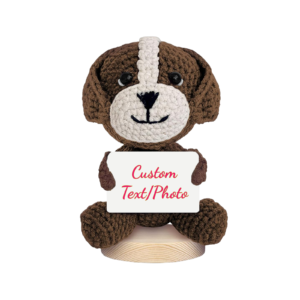 Personalized Crochet Puppy with Custom Message Card – Handmade Dog Mom Keepsake Gift | Xyluria
