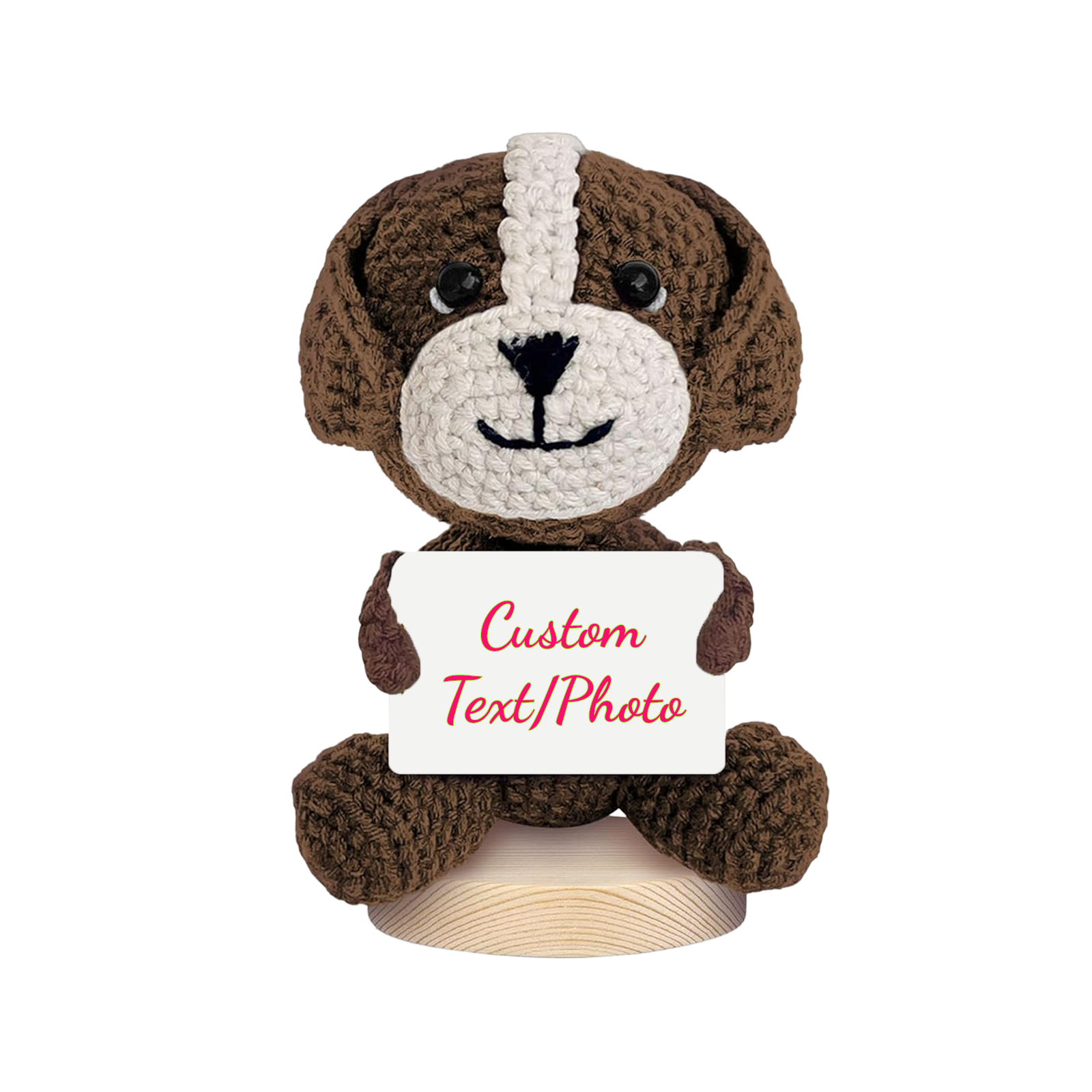 Personalized Crochet Puppy with Custom Message Card – Handmade Dog Mom Keepsake Gift | Xyluria