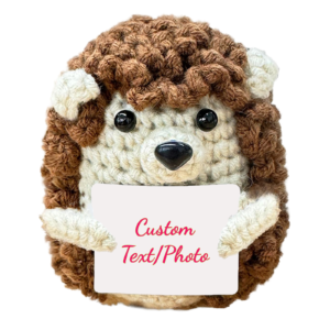 Personalized Crochet Hedgehog Gift With Custom Message Card