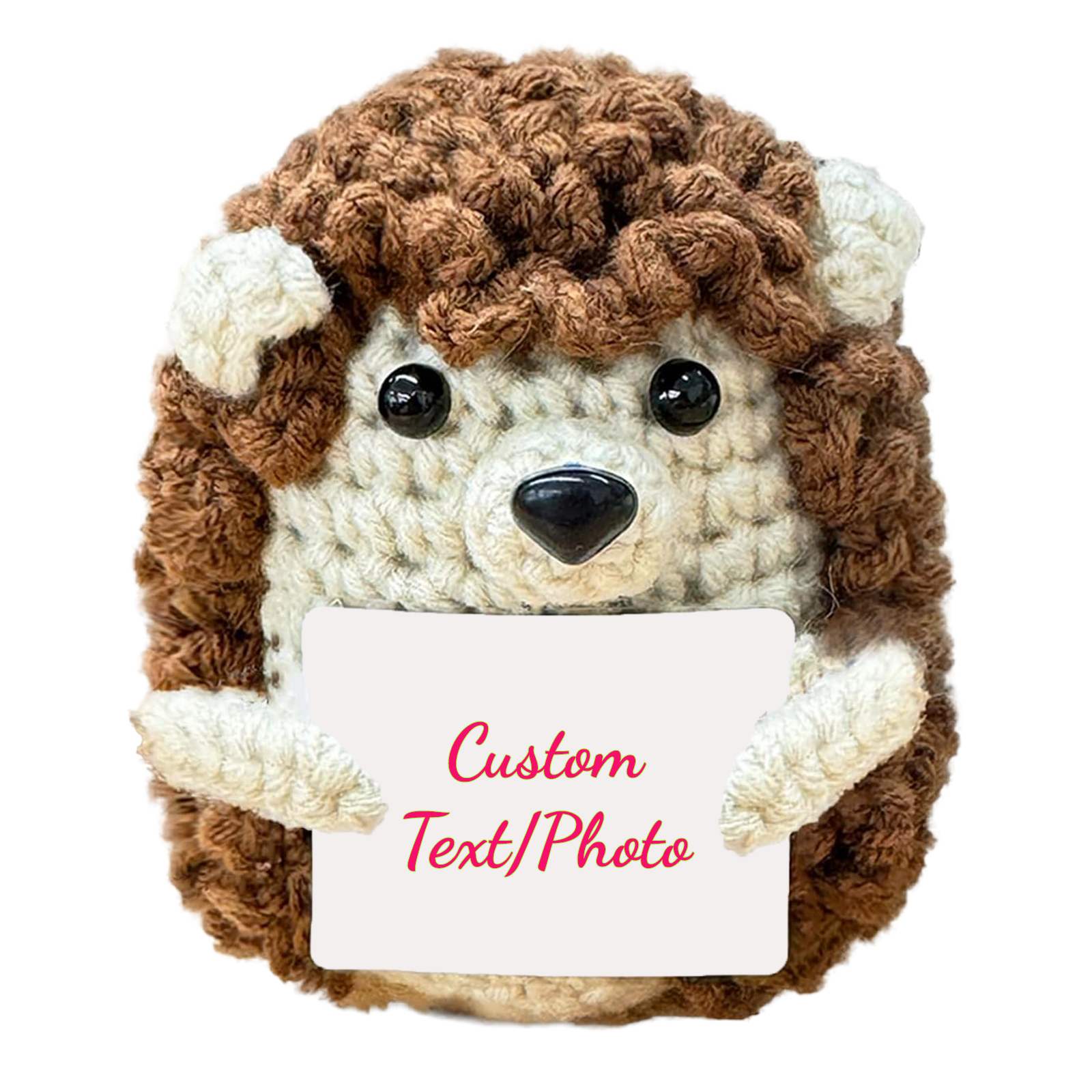 Personalized Crochet Hedgehog Gift With Custom Message Card