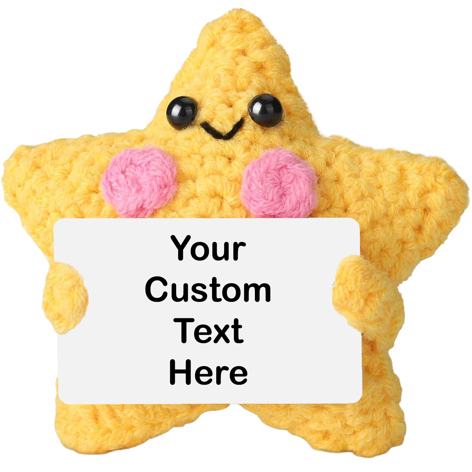Personalized crochet star with a custom message card