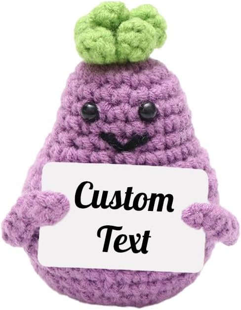 Purple Crochet Eggplant Message Gift