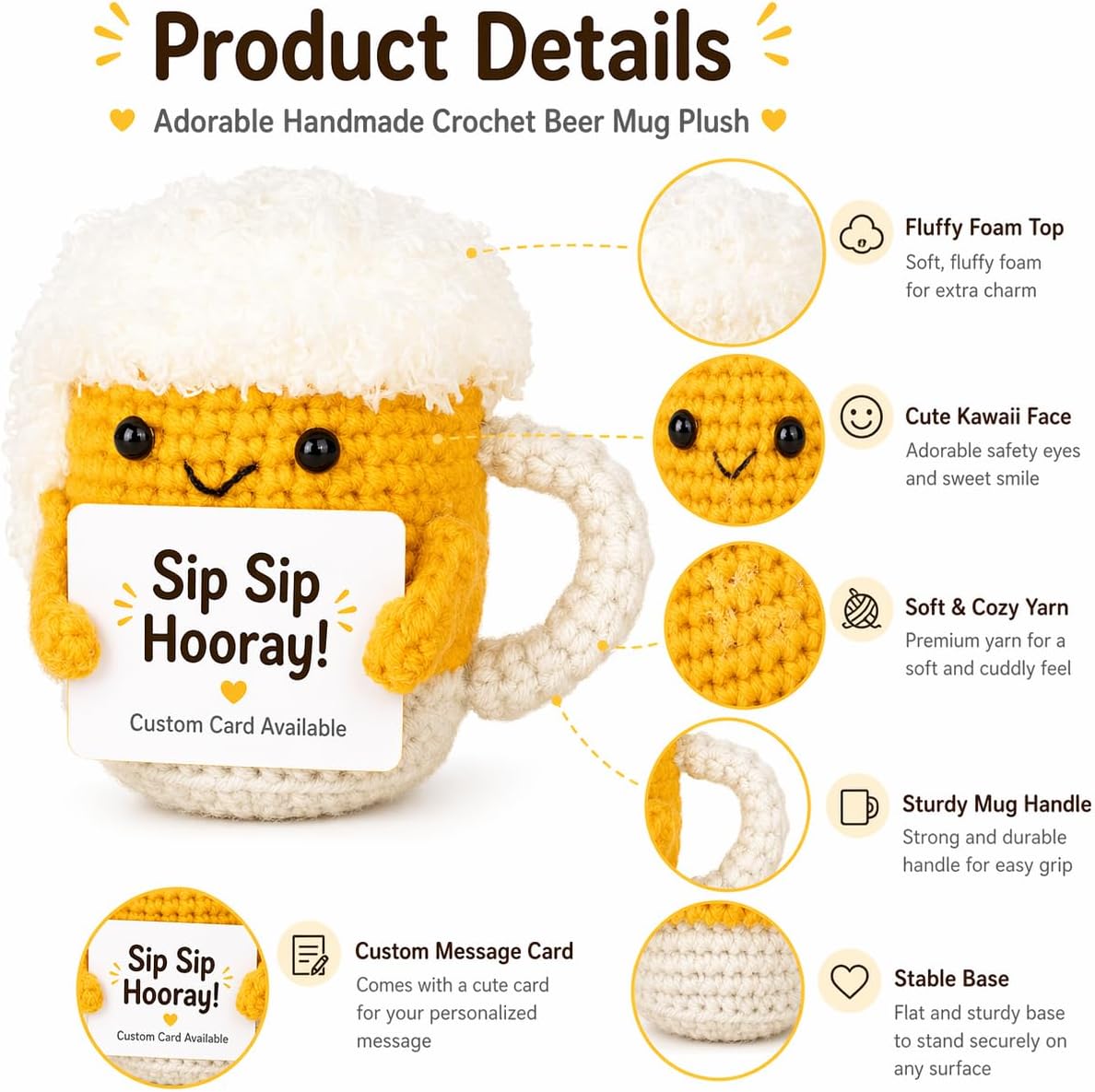 Crochet Beer Mug Birthday Keepsake - Image 2